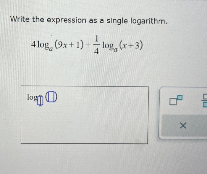 Solved Write the expression as a single logarithm. | Chegg.com