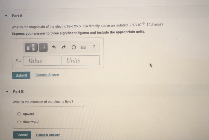 Solved Part A What is the magnitude of the electric field | Chegg.com