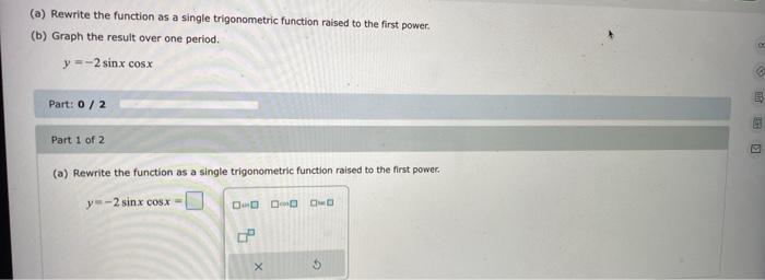 Solved Use The Given Information To Find The Exact Function | Chegg.com