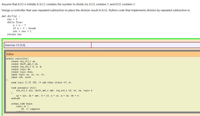 A Python routine that performs division by 7 with | Chegg.com