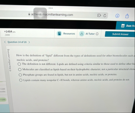 Solved achieve.macmillanlearning.com+1484 ﻿ptsResourcesAl | Chegg.com