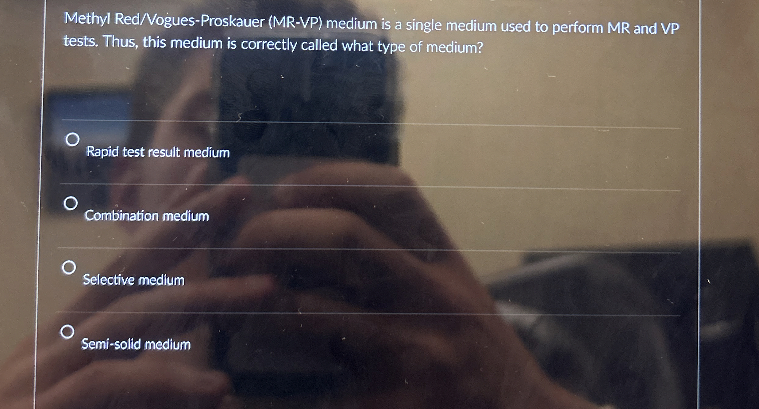 Solved Methyl Red/Vogues-Proskauer (MR-VP) ﻿medium is a | Chegg.com