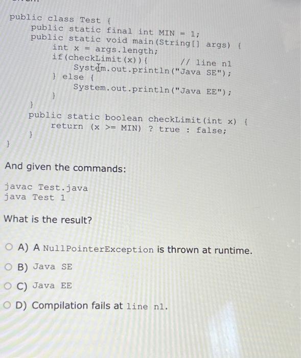 Solved public class Test { public static final int MIN = 1; | Chegg.com