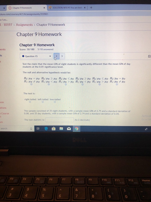 chapter 9 homework stats 210