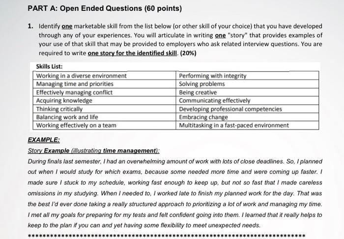 Solved PART A: Open Ended Questions (60 points) 1. Identify | Chegg.com
