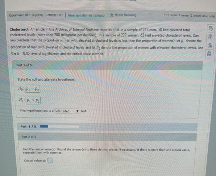 Solved Question 6 of 6 18 points) Attempt 1 of 1 View | Chegg.com