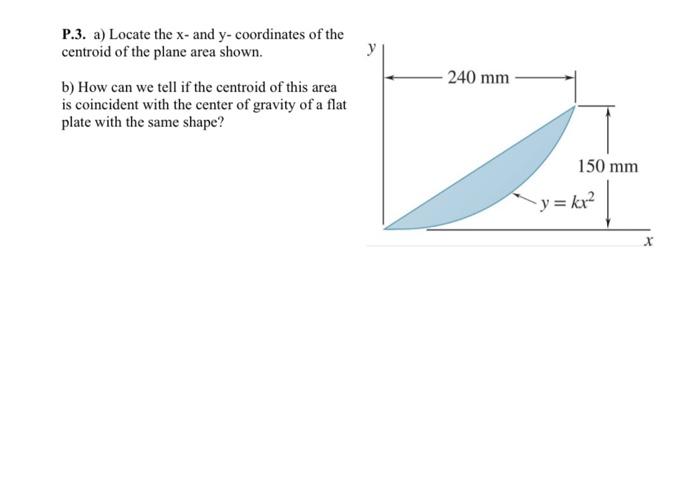 Solved P.3. a) Locate the x - and y - coordinates of the | Chegg.com