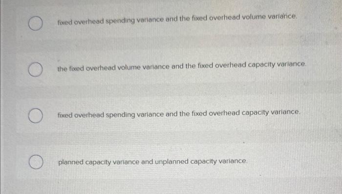 Solved When the fixed overhead rate is based on budgeted | Chegg.com