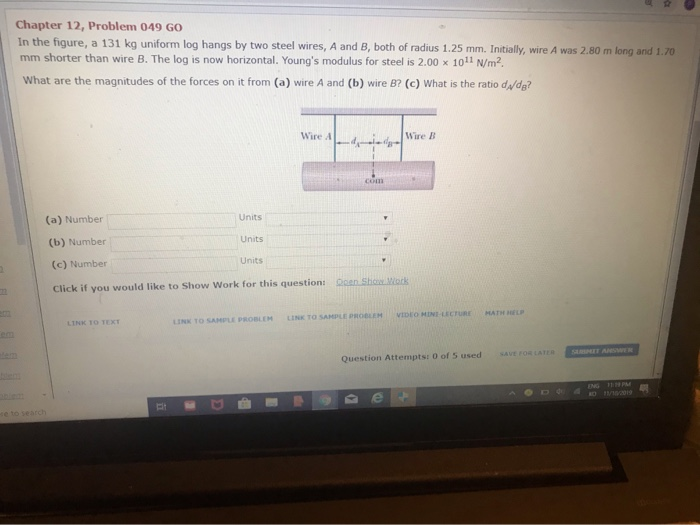Solved Chapter 12, Problem 049 GO In the figure, a 131 kg | Chegg.com