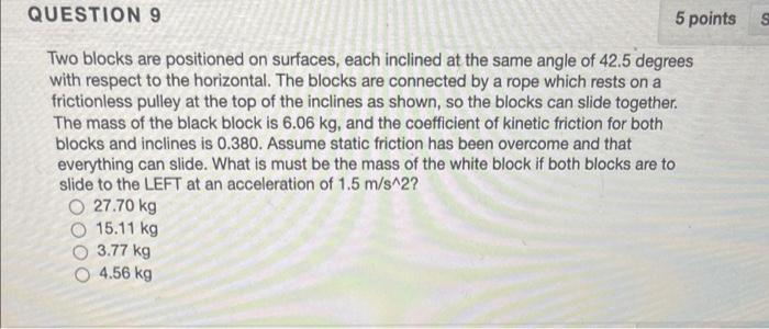 Solved Two Blocks Are Positioned On Surfaces, Each Inclined | Chegg.com