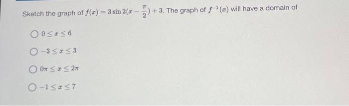 Solved Sketch the graph of \\( f(x)=3 \\sin | Chegg.com