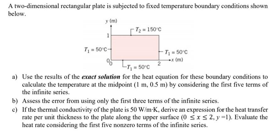 Solved A two-dimensional rectangular plate is subjected to | Chegg.com