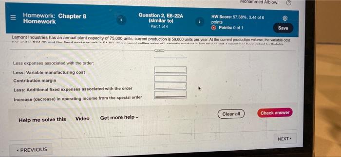 Solved ||| Homework: Chapter 8 Homework Help me solve this | Chegg.com
