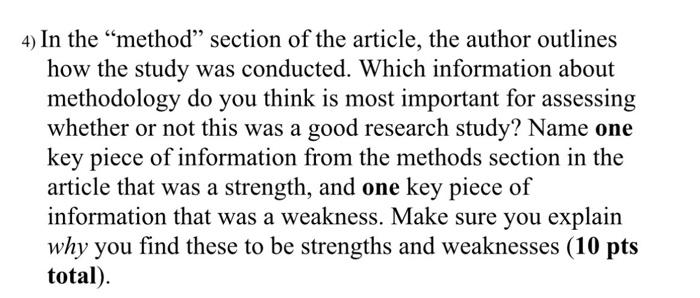 the method section of a research article typically