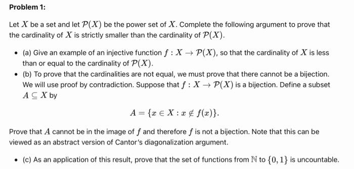 Solved Let X Be A Set And Let P(X) Be The Power Set Of X. | Chegg.com