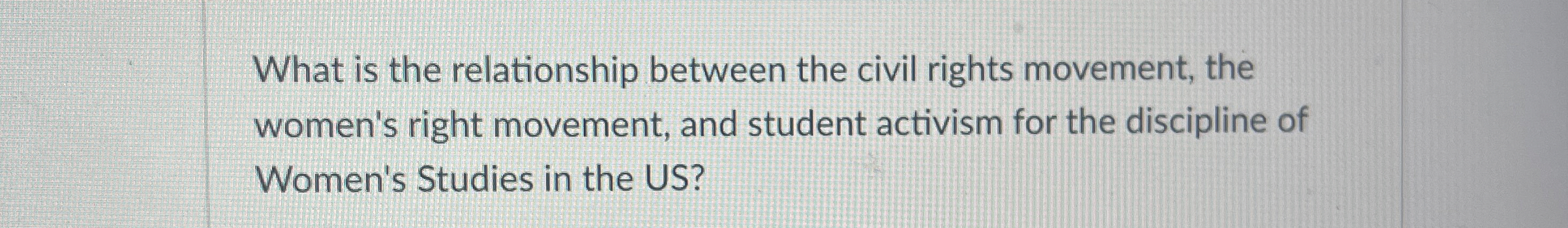 Solved What is the relationship between the civil rights | Chegg.com