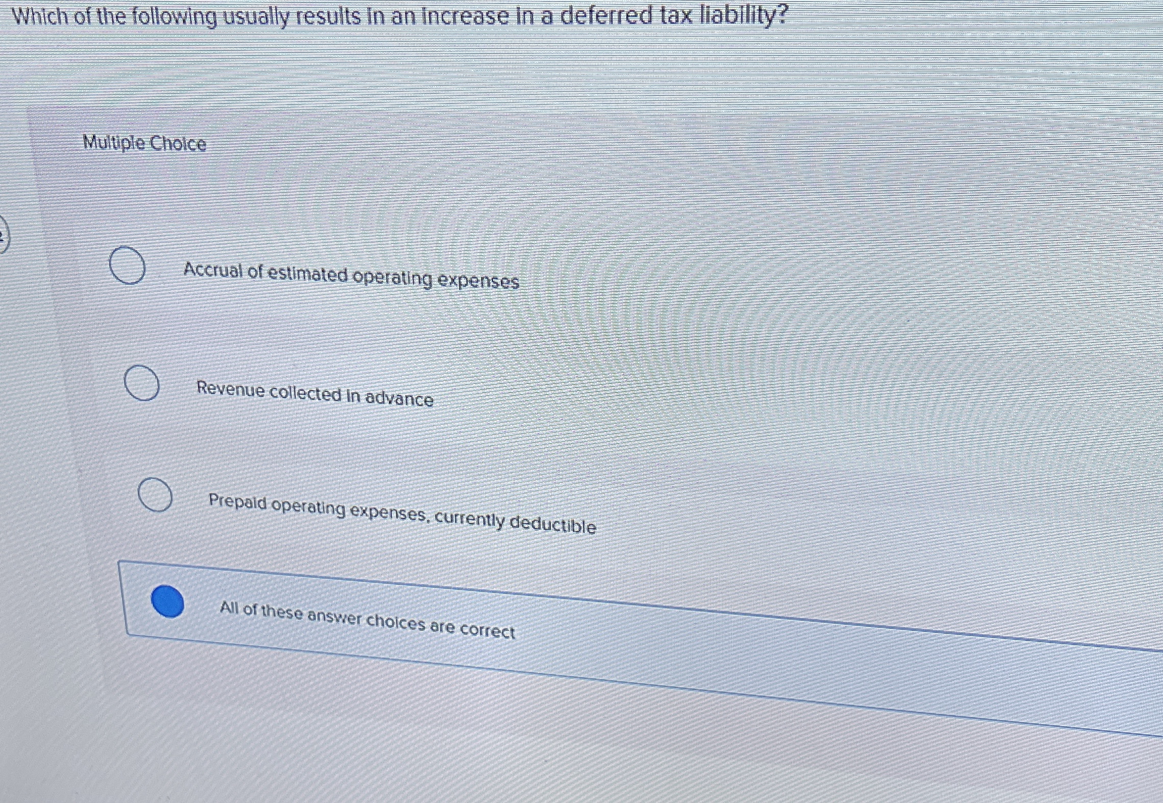 Solved Which of the following usually results in an Increase | Chegg.com