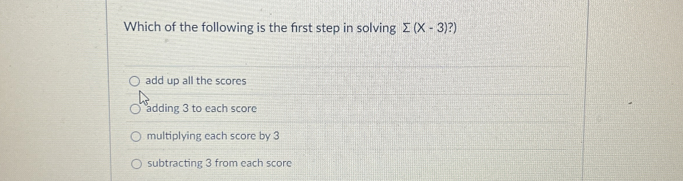 Solved Which of the following is the first step in solving | Chegg.com