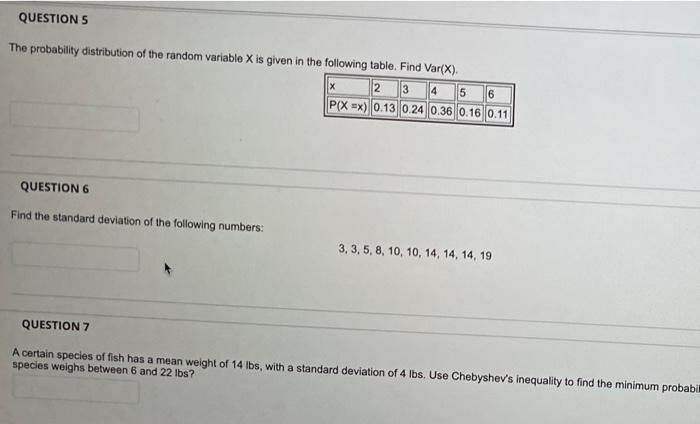 Solved QUESTIONS The probability distribution of the random | Chegg.com