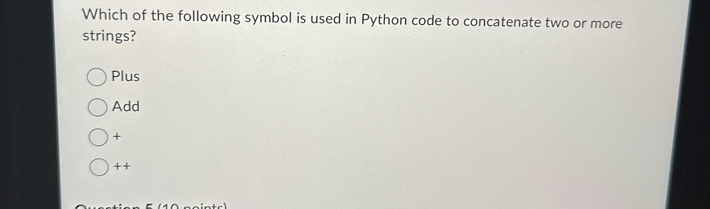 Solved Which of the following symbol is used in Python code | Chegg.com