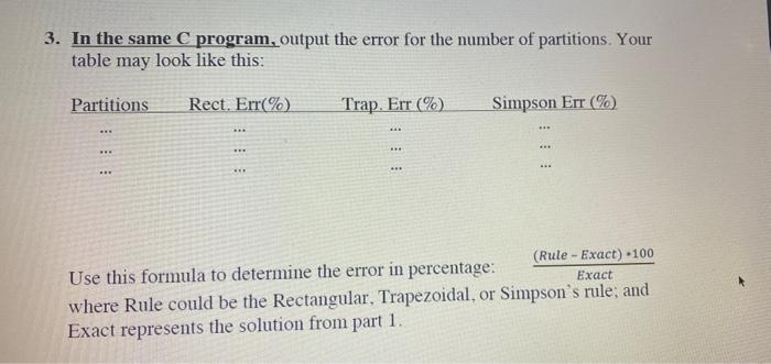 3. In the same C program, output the error for the | Chegg.com