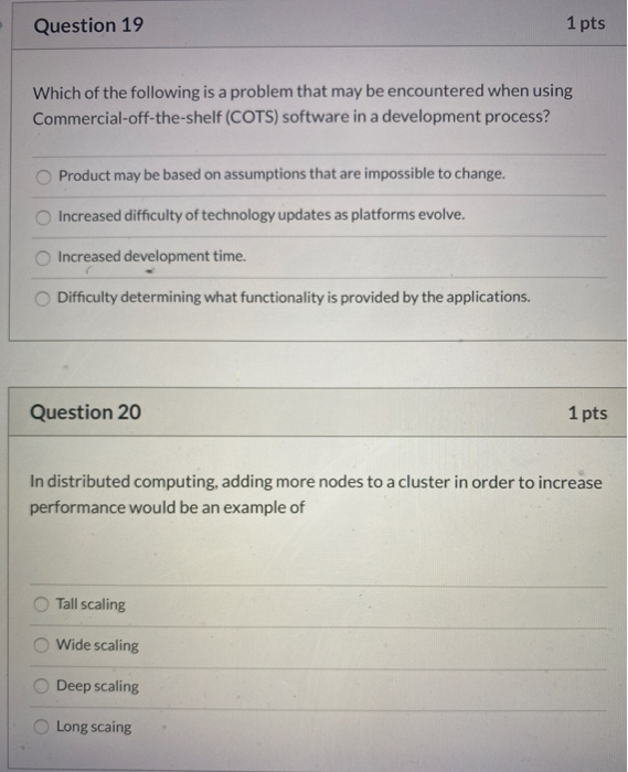 Solved Question 19 1 pts Which of the following is a problem | Chegg.com