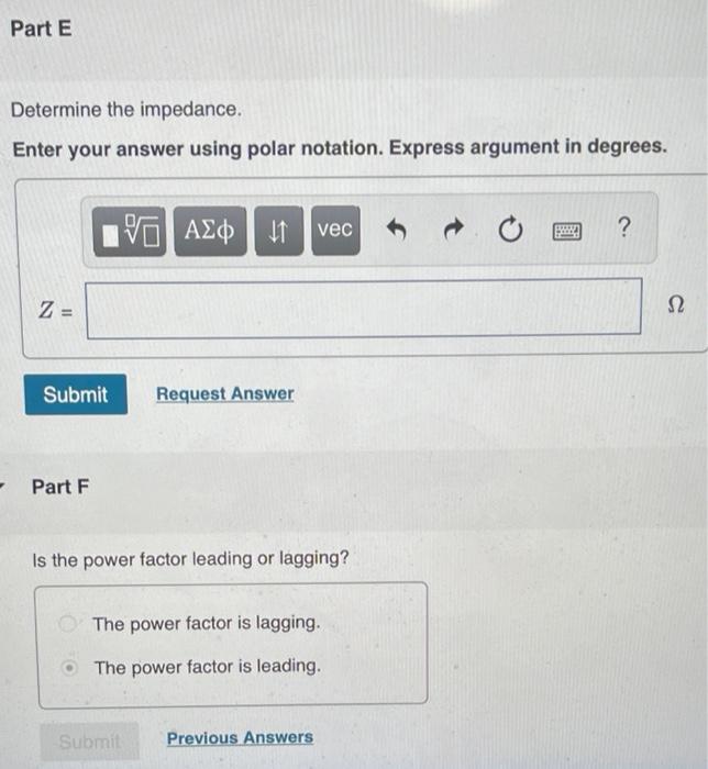 Solved The phasor voltage across a certain load is V = | Chegg.com