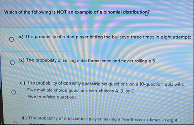 Solved Which of the following is NOT an example of a | Chegg.com