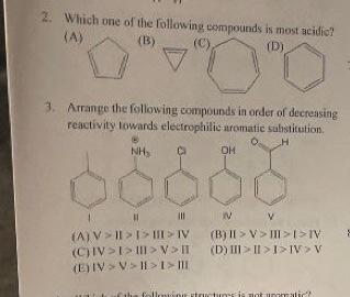 Solved 2. Which one of the following compounds is most | Chegg.com