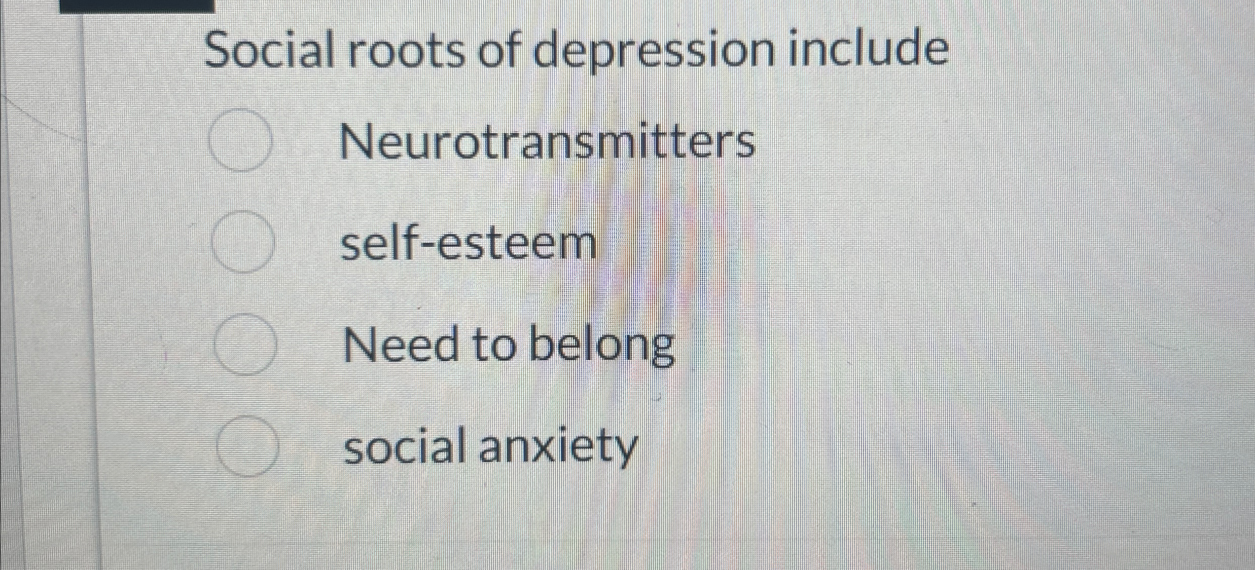 Solved Social roots of depression | Chegg.com