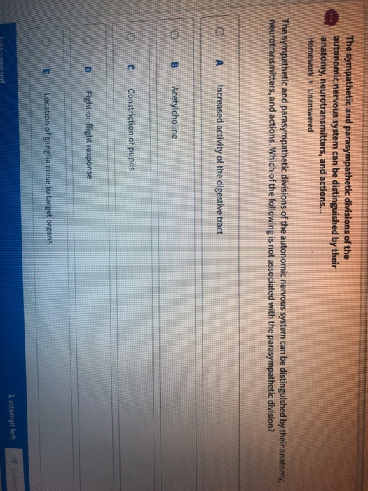 Solved The sympathetic and parasympathetic divisions of the | Chegg.com