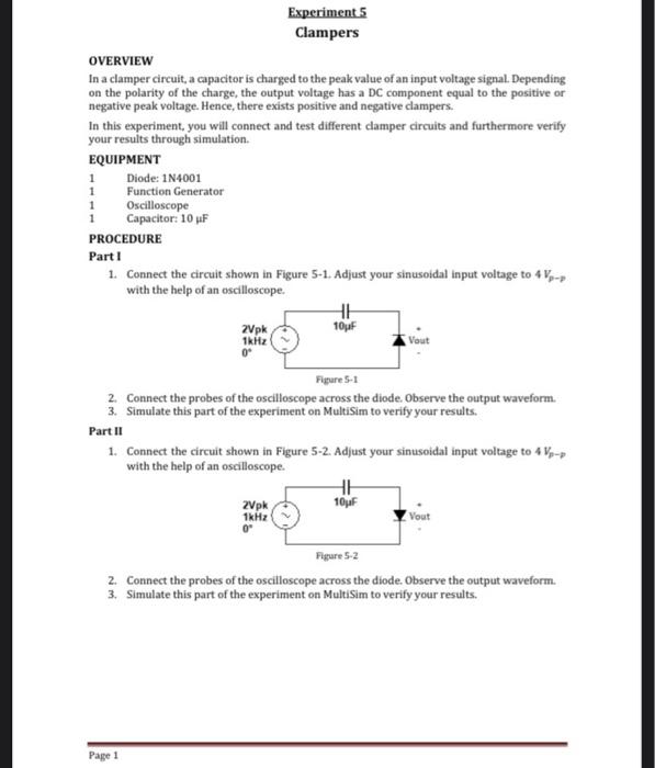 clamper experiment lab manual