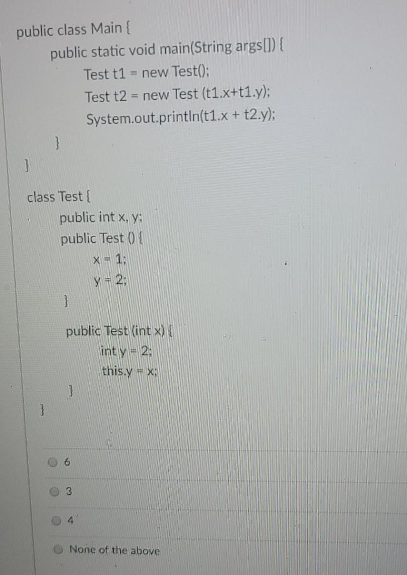 Solved public class Main { public static void main(String | Chegg.com