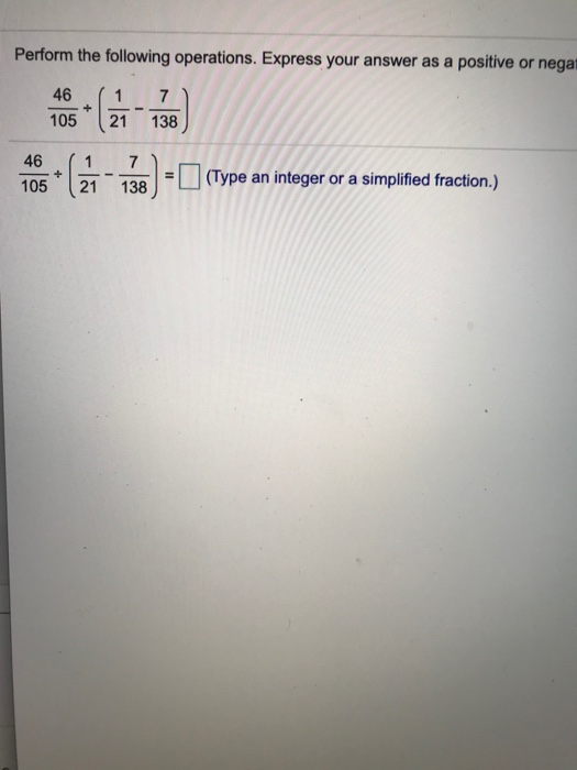 Solved Perform the following operations. Express your answer | Chegg.com
