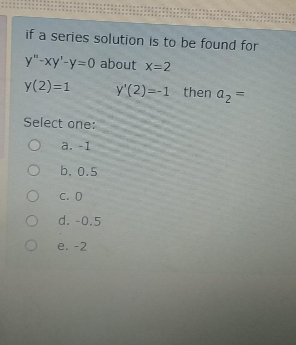 Solved If A Series Solution Is To Be Found For Y Xy Y Q Chegg Com