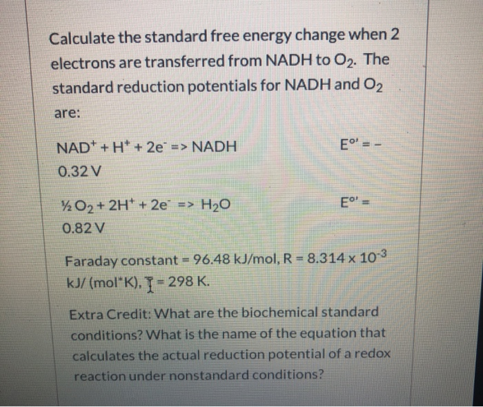 Solved Calculate the standard free energy change when 2 | Chegg.com