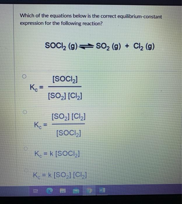 Solved Which of the equations below is the correct