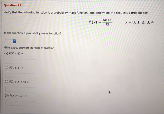 Solved Question 22 Verify that the following function is a | Chegg.com