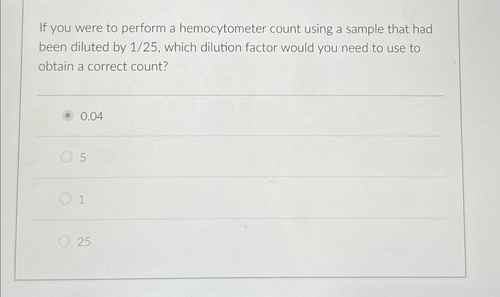 Solved If you were to perform a hemocytometer count using a | Chegg.com