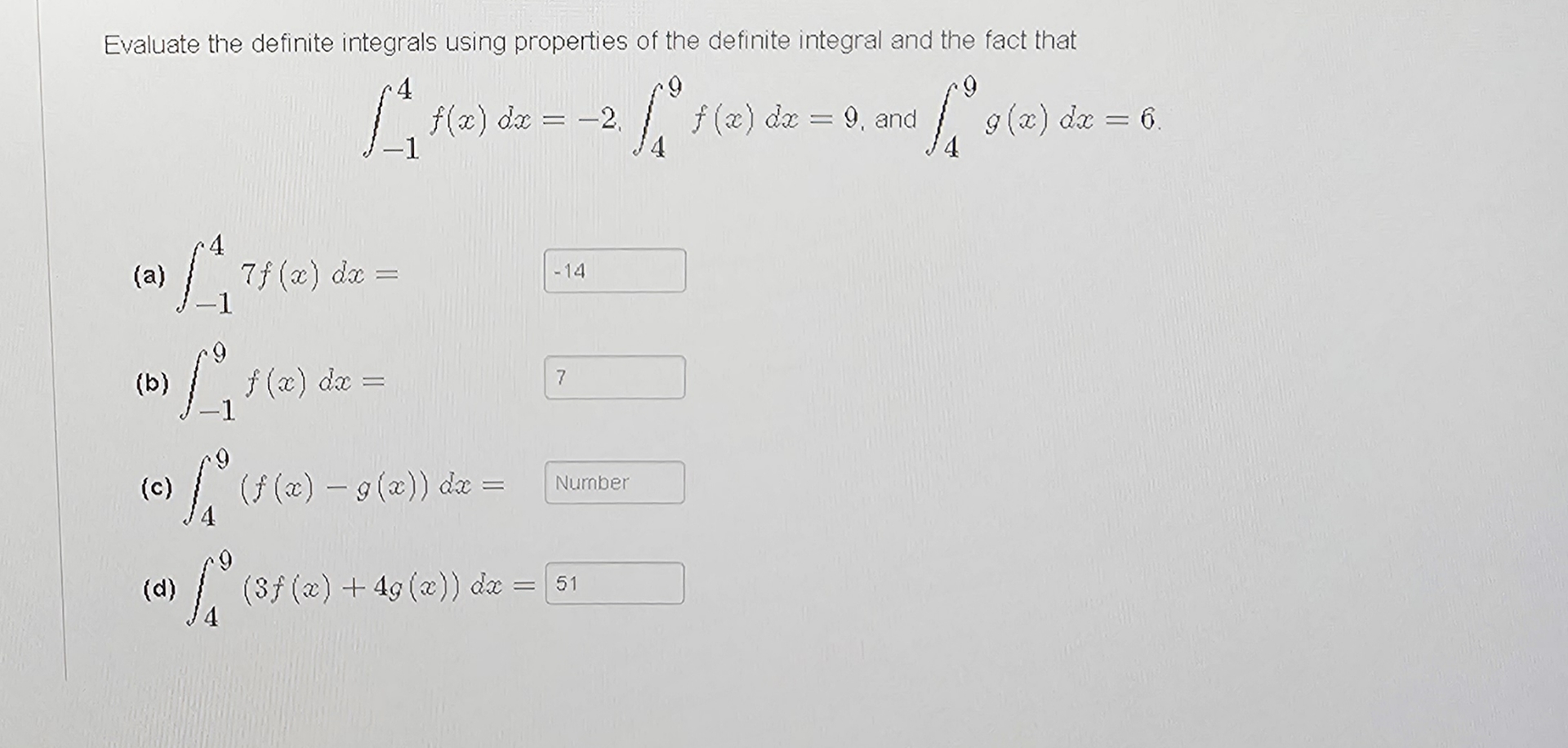 Finding Definite Integrals Using Algebraic Properties – PAGT
