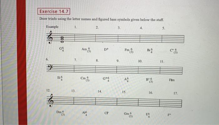 Exercise 14.1 Draw root position and in versions for | Chegg.com