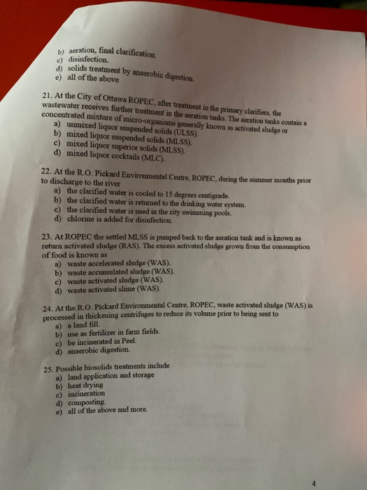 Exam Study Guide: Activated Sludge…