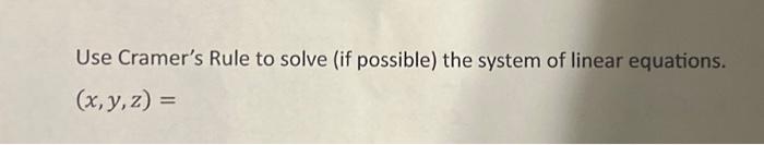 Solved Consider The Following Systems Of Equations.Find The | Chegg.com