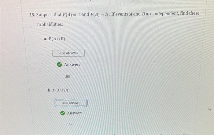 Solved (Section 4.4 Exercises) For Problem 15 Part A Find | Chegg.com