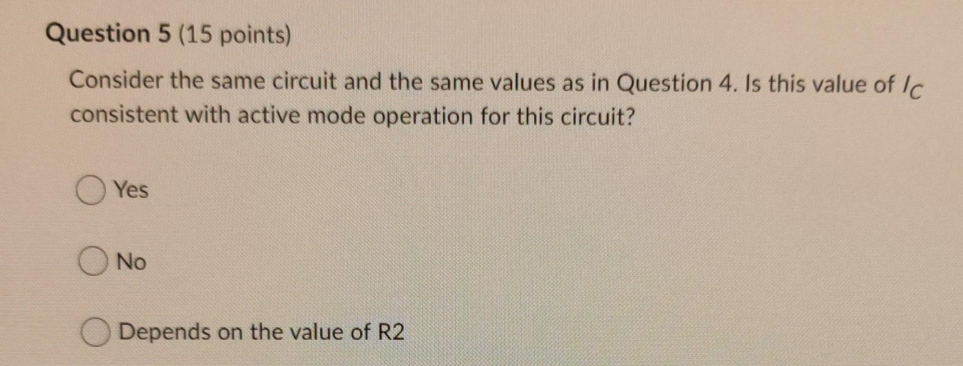 Solved Question 5 (15 points) Consider the same circuit and | Chegg.com