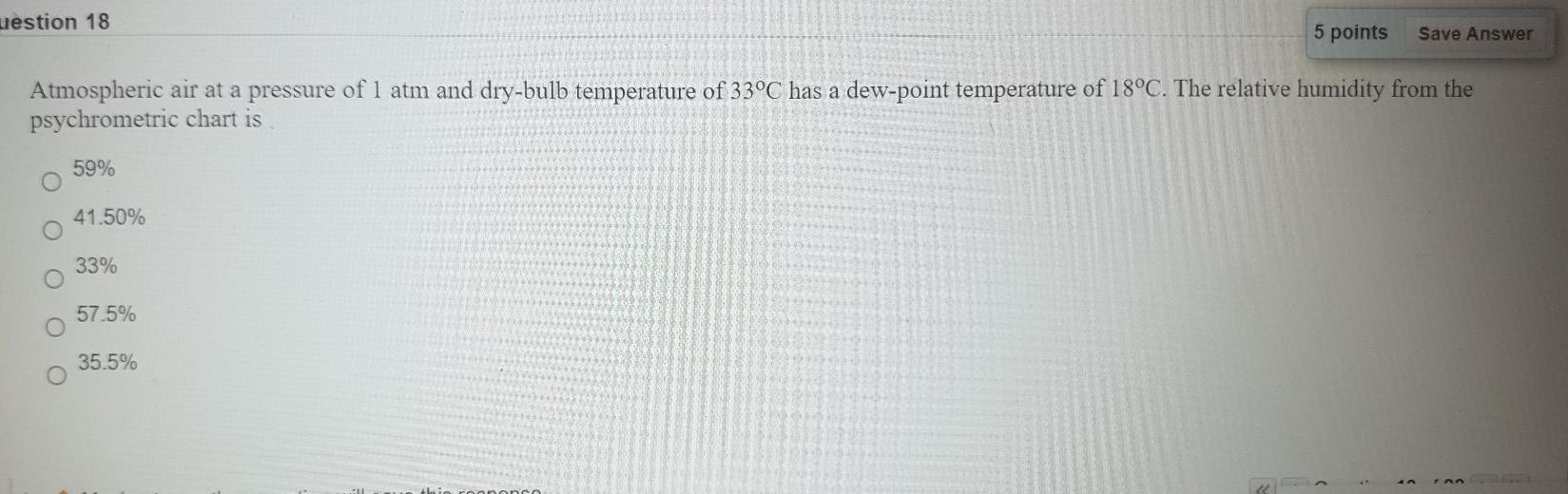 Solved uestion 18 5 points Save Answer Atmospheric air at a | Chegg.com