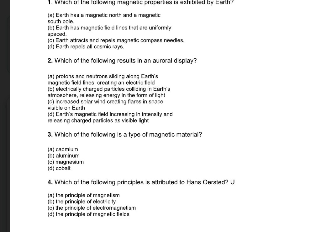 principle of magnetic compass