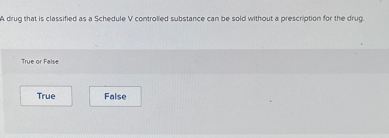 Solved A drug that is classified as a Schedule V ﻿controlled