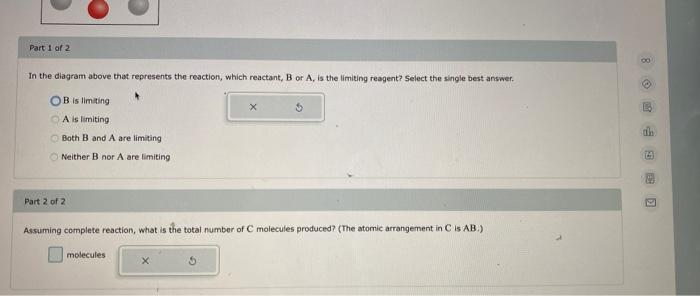 Solved Consider the reaction A+B. A B Part 1 of 2 In the | Chegg.com