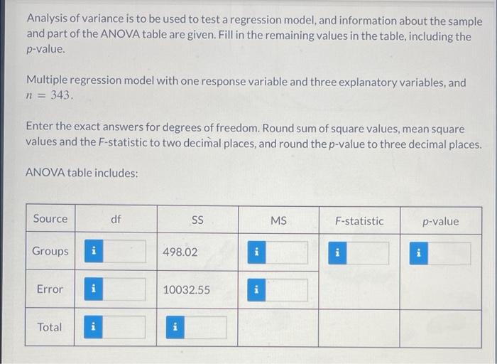 Solved Analysis Of Variance Is To Be Used To Test A | Chegg.com